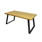 Stół z dębowym blatem na metalowych nogach w stylu loftowym CALLA