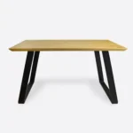 Stół z dębowym blatem na metalowych nogach w stylu loftowym CALLA