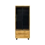 Drewniana witryna dębowa z szufladami do salonu DELIO