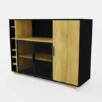 Designer Eichenholz-Alkoholbar für das Wohnzimmer CARLA