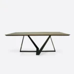 Eichenholztisch im industriellen Stil mit Erweiterungen für das Esszimmer BORNEO I