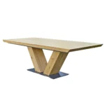 Tisch mit Eichenplatte und Metallgestell VENICE