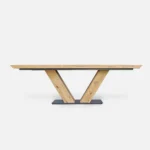 Tisch mit Eichenplatte und Metallgestell VENICE