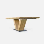 Tisch mit Eichenplatte und Metallgestell VENICE