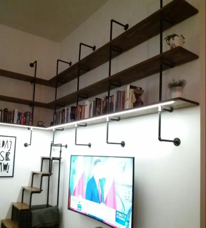 półki industrialne lite drewno