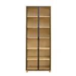 DELIO Eiche verglaste Vitrinensäule für das Wohnzimmer
