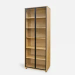 DELIO Eiche verglaste Vitrinensäule für das Wohnzimmer