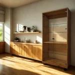 dębowa witryna ANDORA I szklane półki (1)