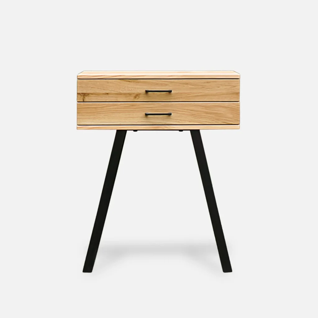 Eichenholzkonsole mit zwei Schubladen