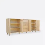 Kommode aus Eiche mit 4 Schubladen und 2 Schränken NESS II (8)