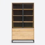 Eichenvitrine mit 3 Schubladen MERIS IV (2)