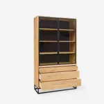 Eichenvitrine mit 3 Schubladen MERIS IV(6)